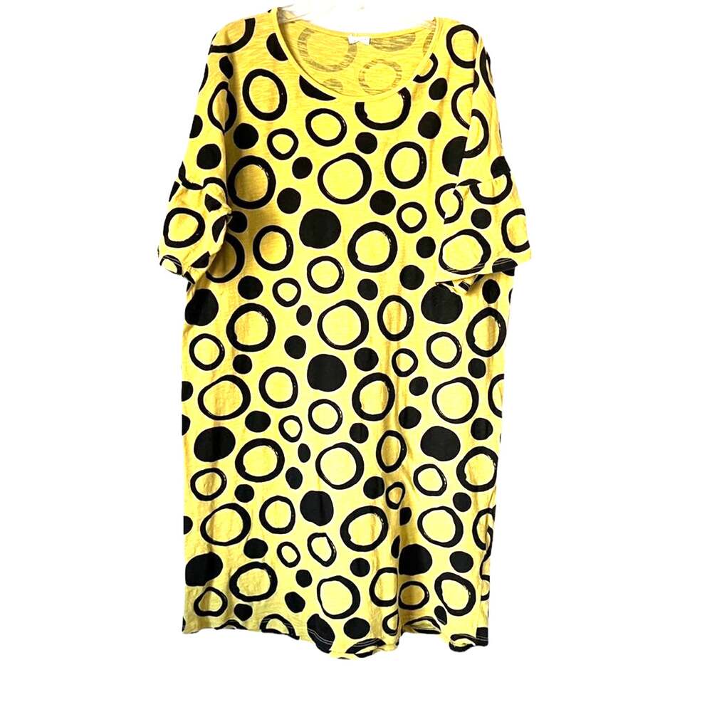 PICNIK Barcelona girls shift yellow black polka dot dress size 12